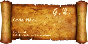 Goda Márk névjegykártya